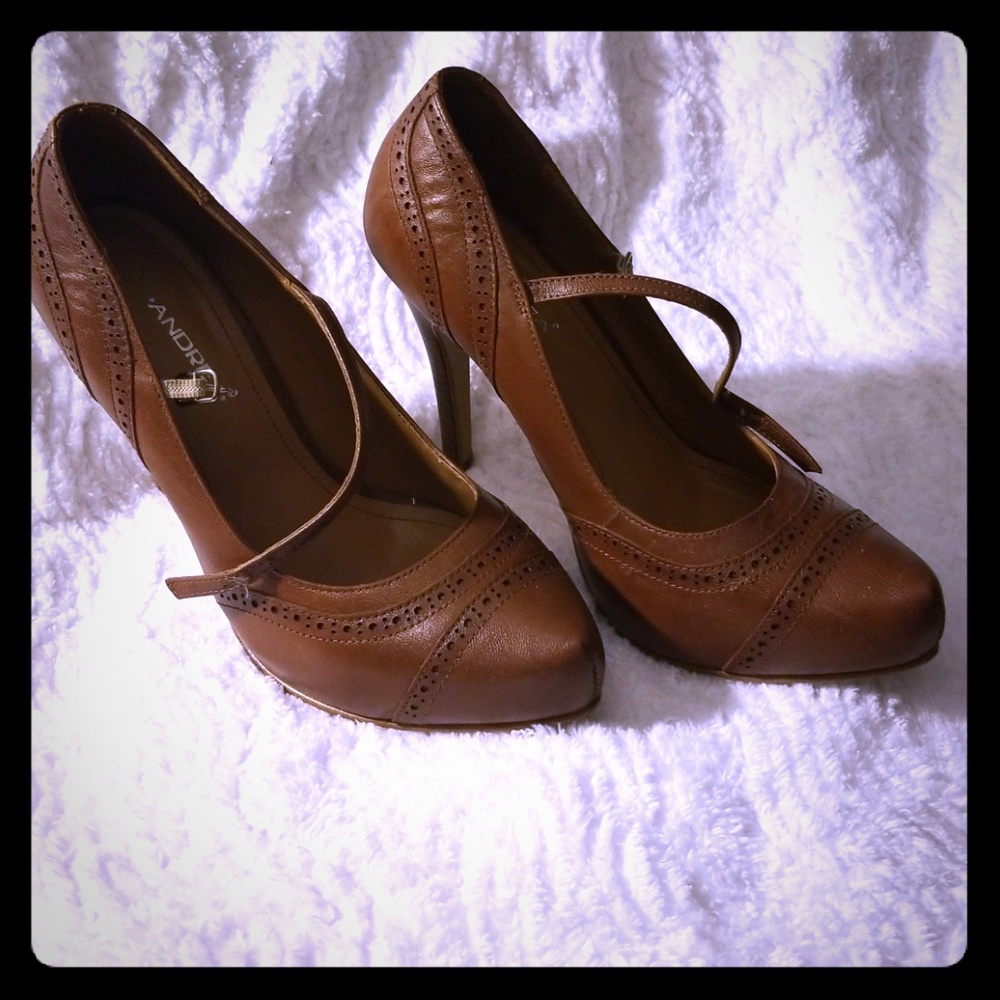 Genuine leather stiletto heels